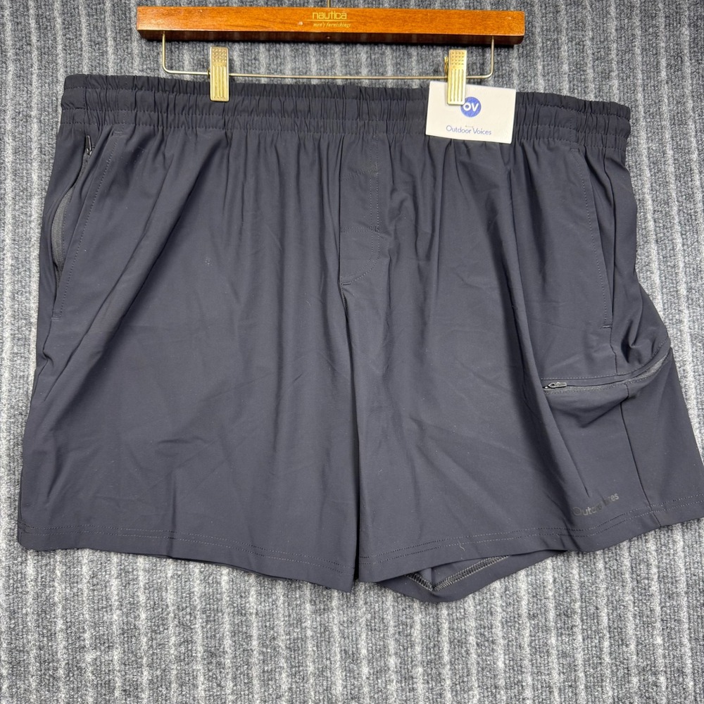 Outdoor Voices Athletic Shorts XXL Black New Zipper Pockets Stretch (2284)